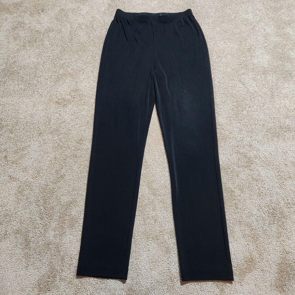 Chico's EasyWear Pants Women 1 US 8 Black Pull on Slim Straight Stretch